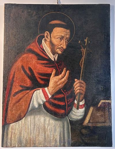 Anonimo del XVIII Secolo San Carlo Borromeo con il Crocefisso