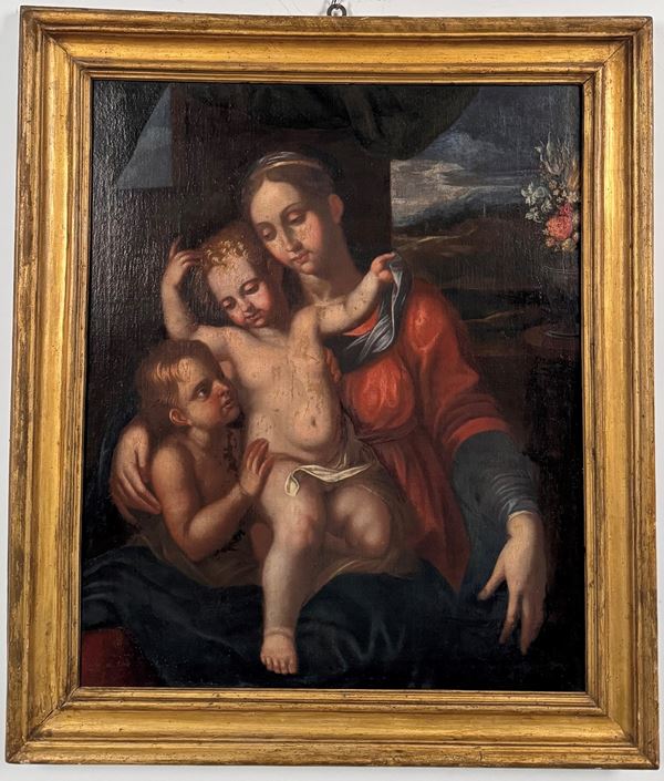 Anonimo del XVII secolo Madonna col Bambino e San Giovannino