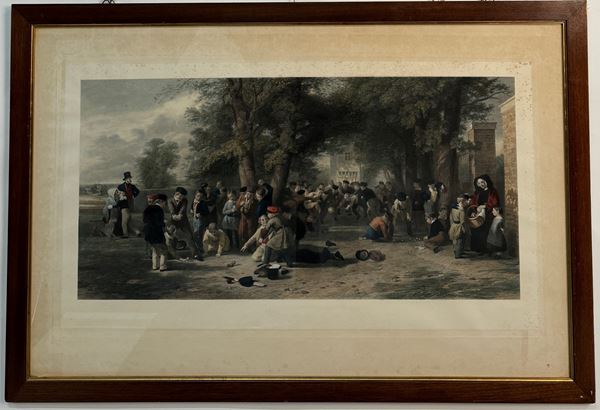 Acquaforte a colori, Inghilterra, XIX secolo Giochi di fanciulli