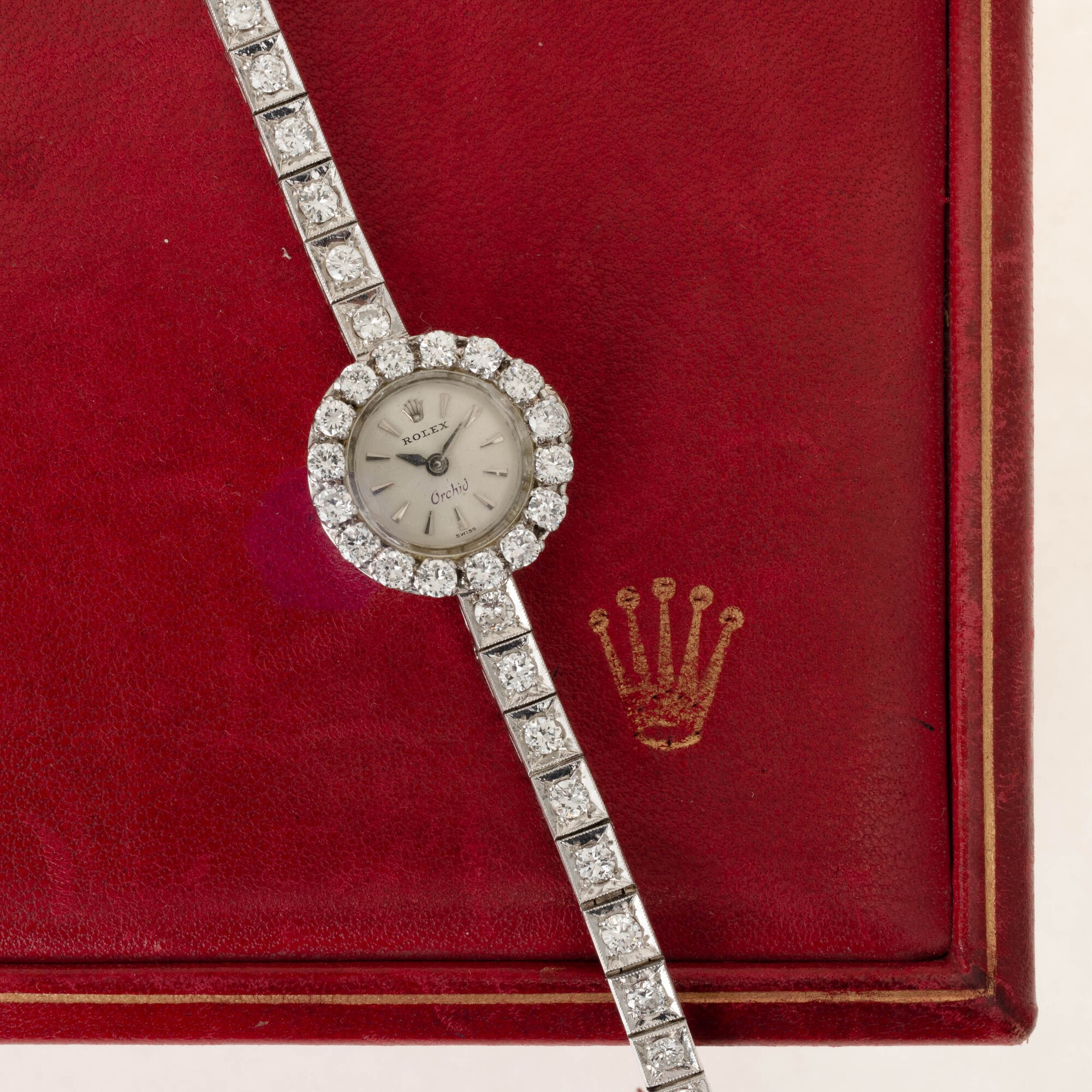 Rolex - Orchid Ref 9060 in Oro Bianco 18k Impreziosito da 30 Diamanti Incastonati sul Bracciale e...