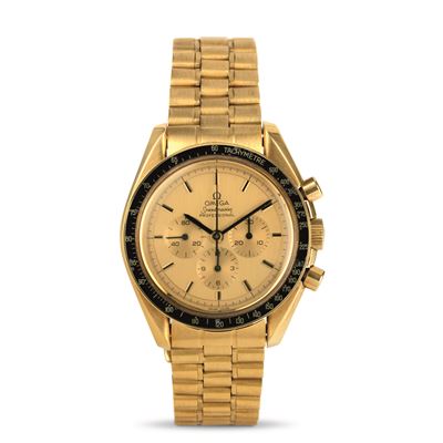 Raro Speedmaster Apollo XI 345.0802 Edizione Limitata a 300 Esemplari in Oro Giallo 18k Realizzat...