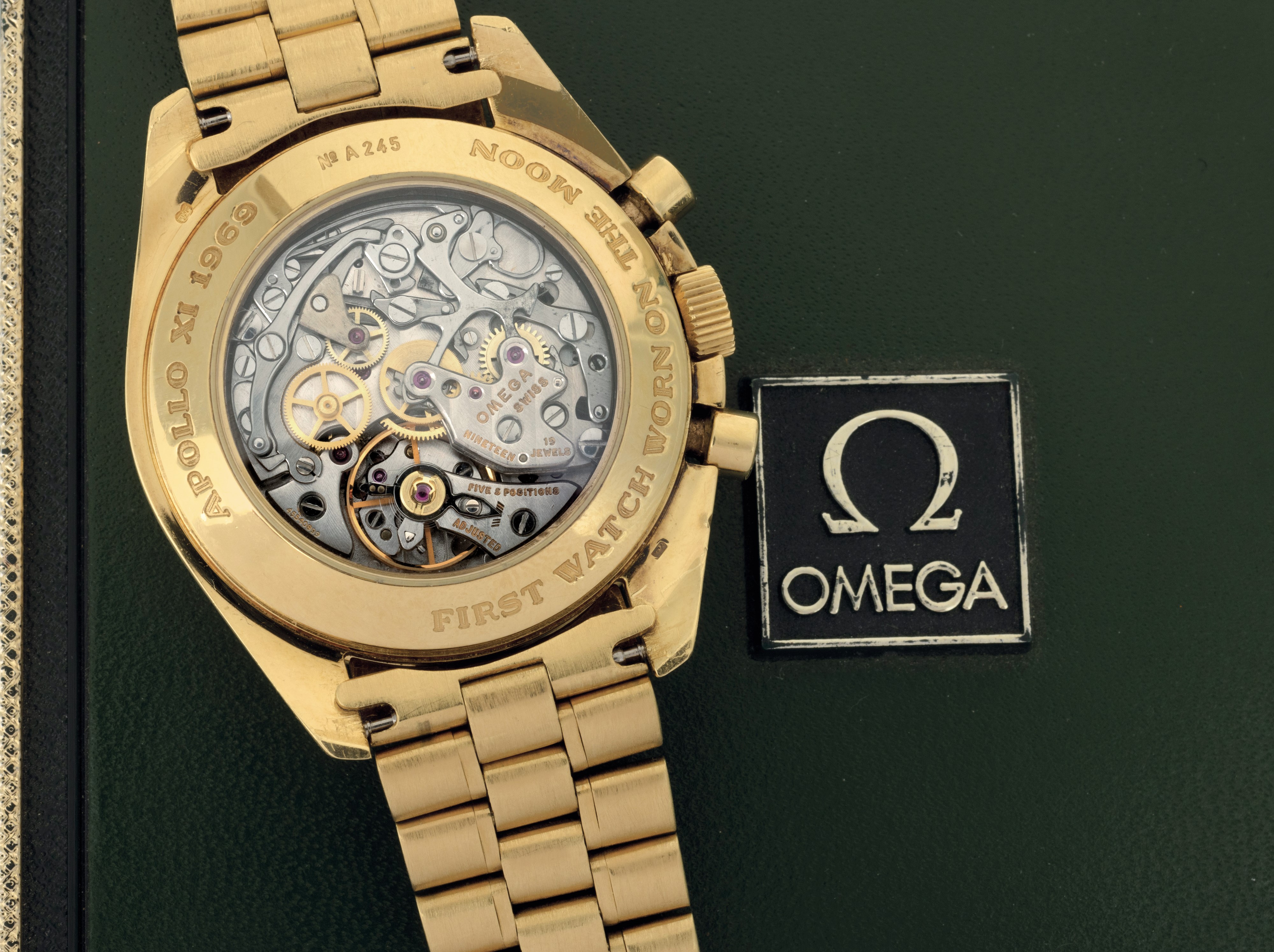 Omega - Raro Speedmaster Apollo XI 345.0802 Edizione Limitata a 300 Esemplari in Oro Giallo 18k R...
