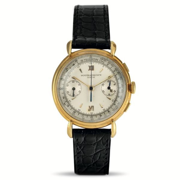 Chronograph ref 4178 two counters square buttons, bitonal Argenté dial with applied Roman numerals