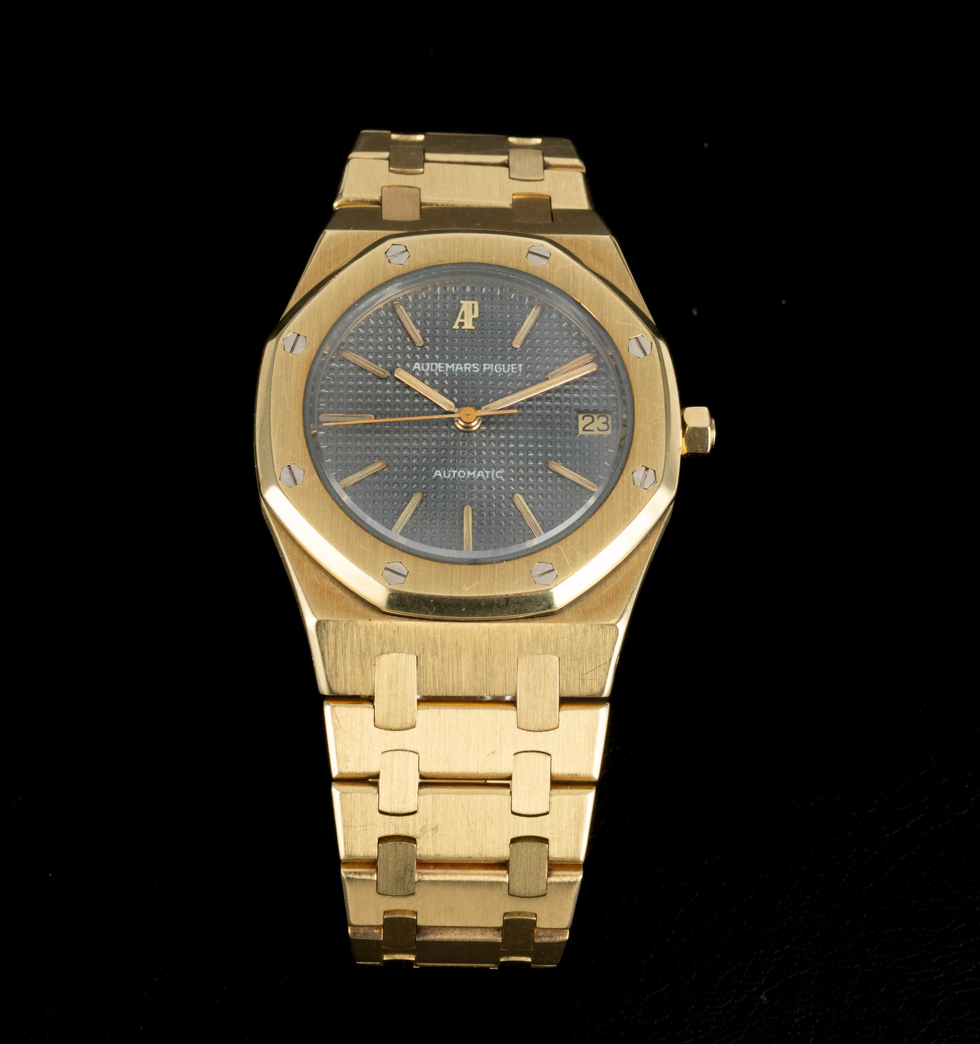 Audemars Piguet - Prestigioso Royal Oak Ref 4100 in Oro Giallo 18k, Quadrante Grigio Petit Tapiss...