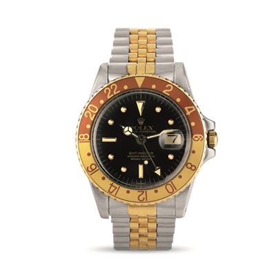 Gmt Master "occhio di Tigre" Ref 1675/3, Acciaio Oro Quadrante Marrone Soleil Indici Nipple