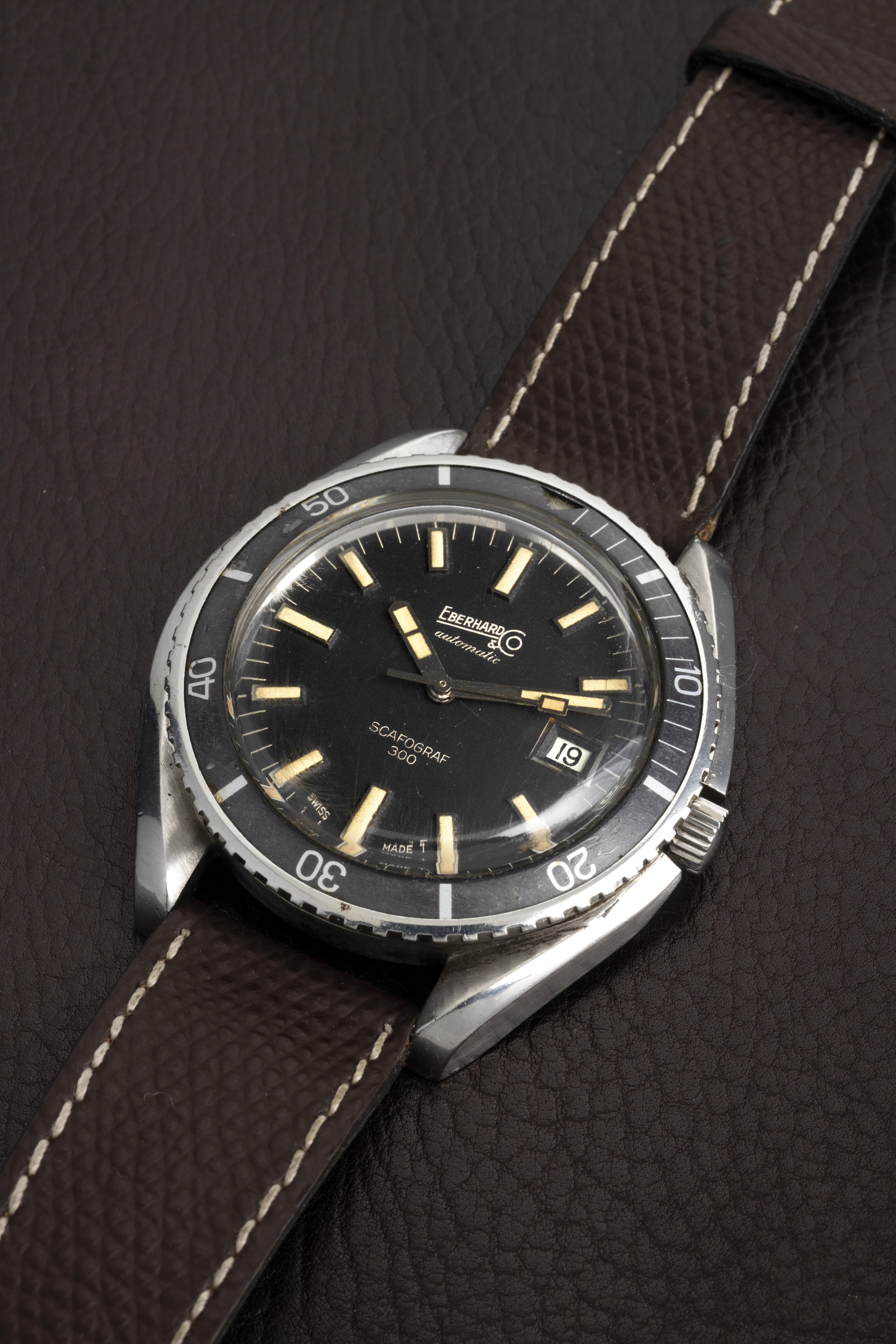 Eberhard & Co - Diver Scafograf 300 in Acciaio, Carica Automatica, in Acciaio con Quadrante Nero ...