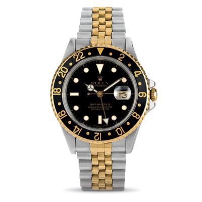 Gmt Master II Ref 16713 Acciaio e Oro Quadrante Nero Indici Bicchierini, Bracciale Jubilee