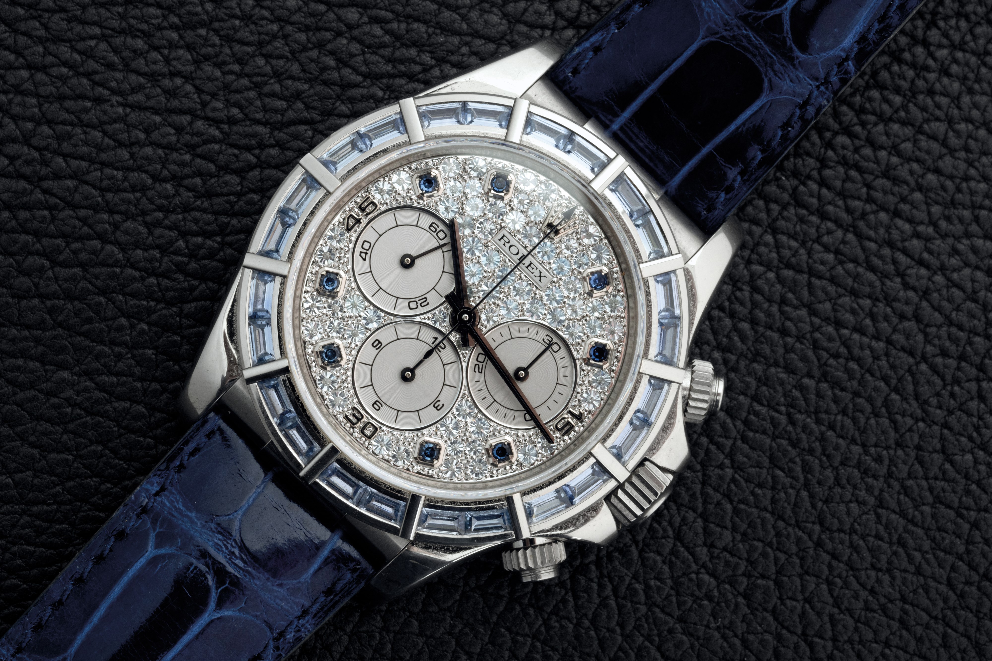 Rolex - Raro e Attraente Daytona Ref 16589saci in Oro Bianco 18k con Quadrante Pavè di Diamanti e...