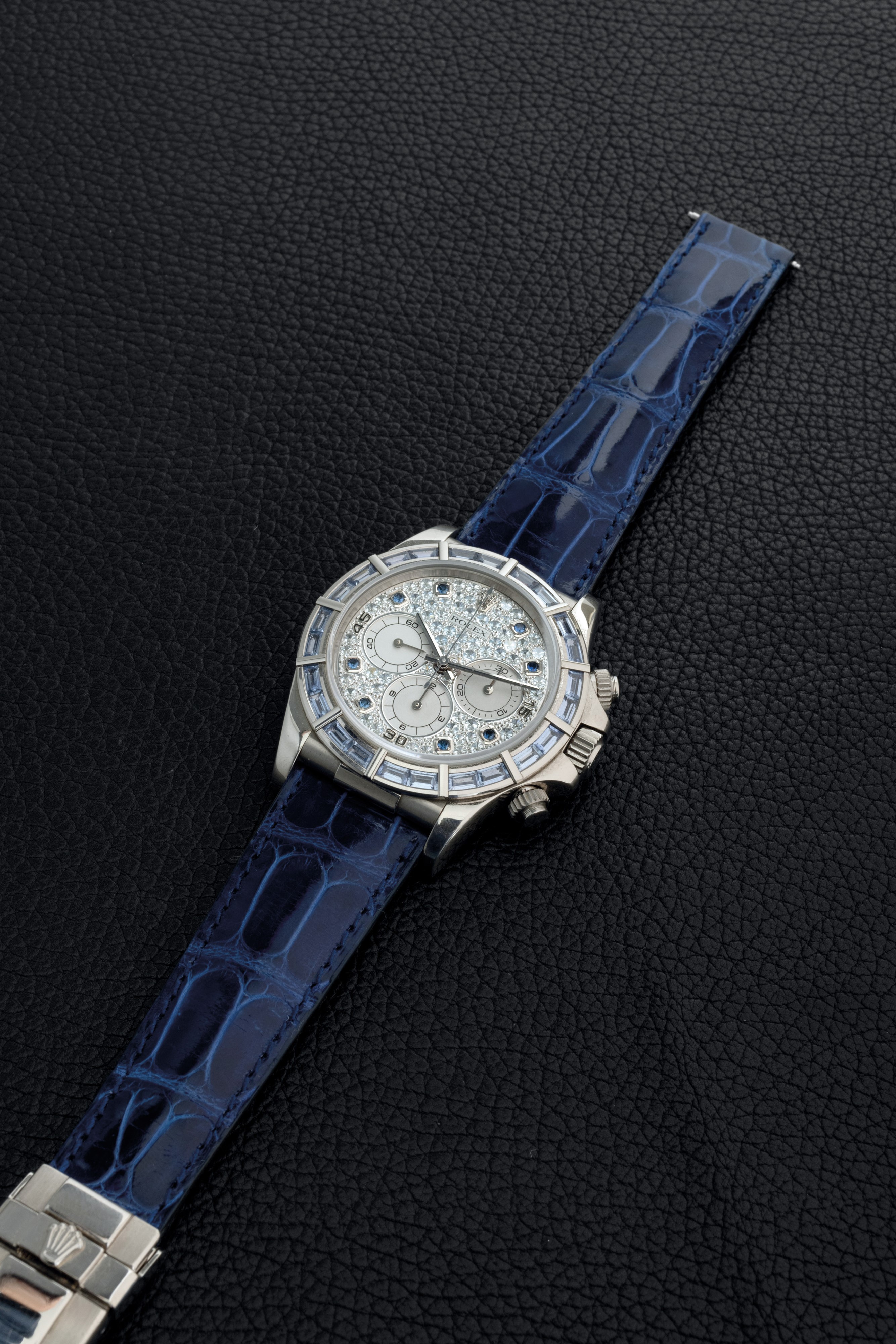 Rolex - Raro e Attraente Daytona Ref 16589saci in Oro Bianco 18k con Quadrante Pavè di Diamanti e...