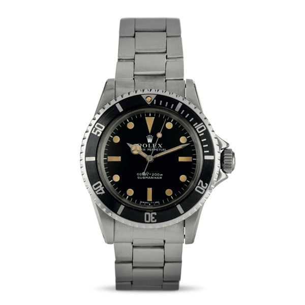 Rolex - Submariner ref 5513, quadrante nero pallettoni, bracciale in acciaio Oyster, carica automatica con garanzia originale