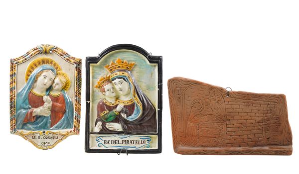 Tre targhe devozionali, XIX secolo.