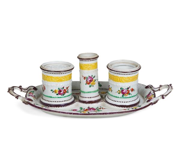 Raro calamaio Venezia, Manifattura Cozzi, ultimo quarto del XVIII secolo 