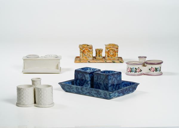 Cinque servizi da scrittoio, XIX-XX secolo.