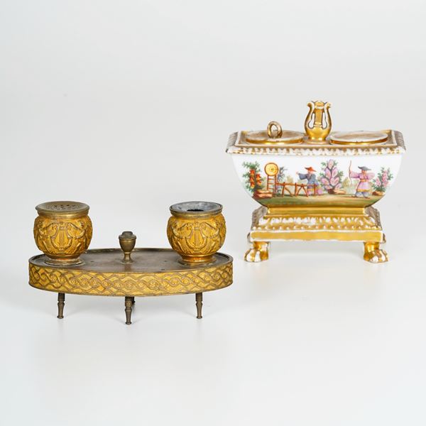 Due servizi da scrittoio, XIX secolo.