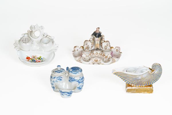 Quattro servizi da scrittoio, XIX e XX secolo.