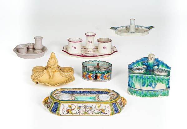 Sette servizi da scrittoio, XIX e XX secolo.