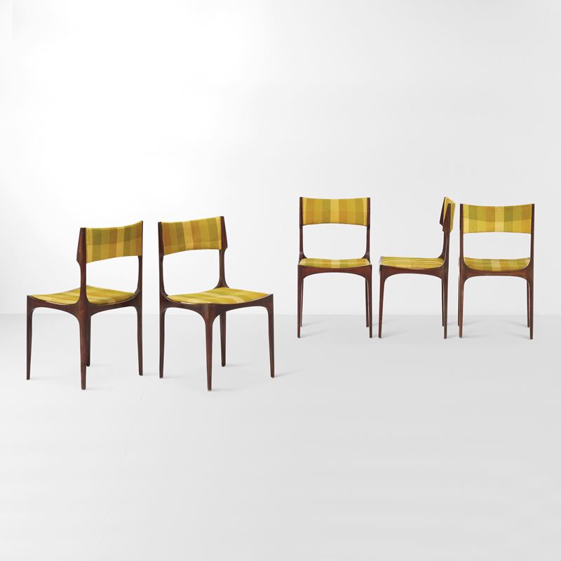 Giuseppe Gibelli : Cinque sedie mod. Elisabetta  - Auction Design LAB - Cambi Casa d'Aste