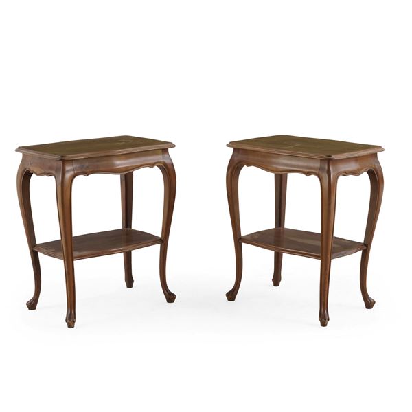 Due tavolini in stile barocchetto. XX secolo