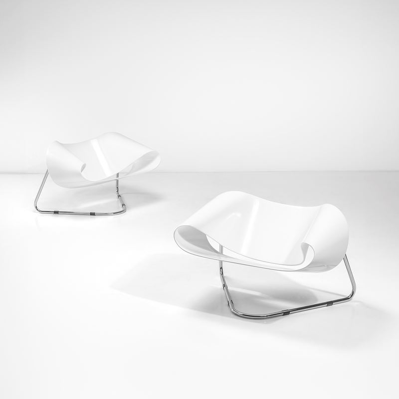 Cesare Leonardi e Franca Stagi : Due sedie mod. CL9 Ribbon.  - Auction Fine Design - Cambi Casa d'Aste