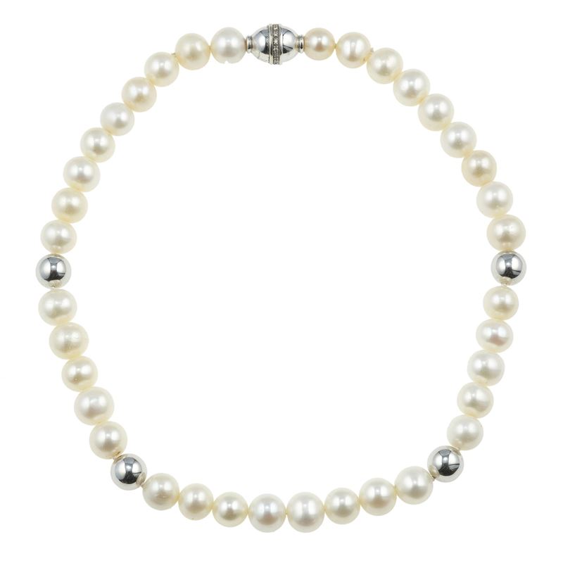 Collana con perle coltivate di acqua dolce  - Asta Fine Jewels - Cambi Casa d'Aste