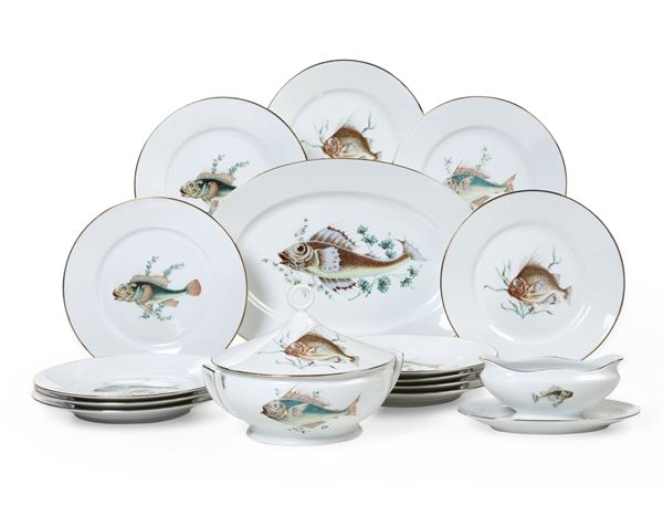 Servizio da pesce. Doccia, Manifattura Richard Ginori, seconda metà del XX secolo. 