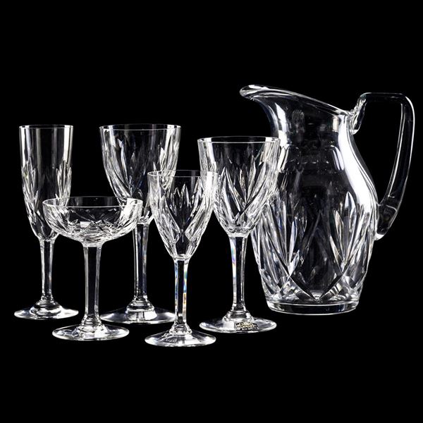 Servizio di calici “Monaco” Francia, Manifattura Saint Louis, 1960-1970 circa 