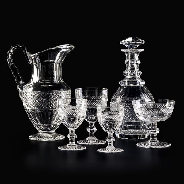 Servizio di calici "Trianon" Francia, Manifattura Saint Louis, seconda metà del XX secolo 