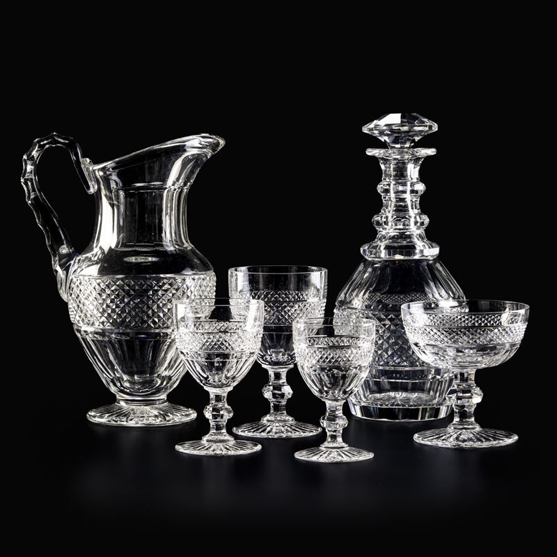 Servizio di calici "Trianon" Francia, Manifattura Saint Louis, seconda metà del XX secolo   - Asta L'Art  de la Table - Cambi Casa d'Aste