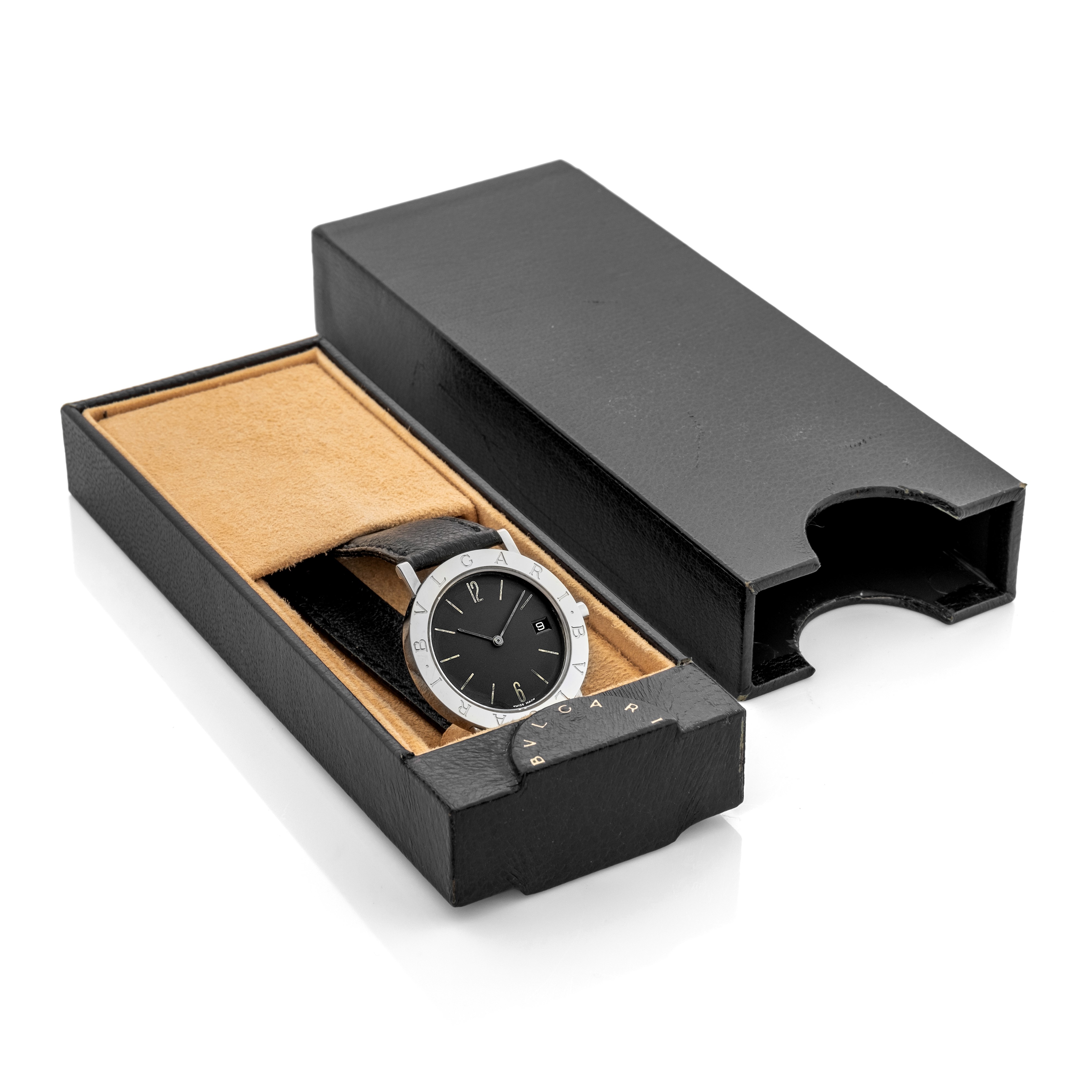 Bulgari Ref Bb33sld in Acciaio, Quadrante Nero Opaco, Movimento al Quarzo, Corredato da Scatola O...