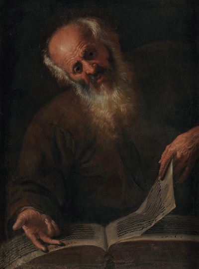 Scuola napoletana del XVII secolo, Ritratto di filosofo, olio su tela