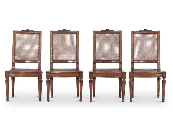 Quattro sedie Luigi XVI. XVIII secolo