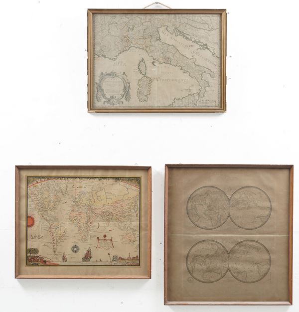 Lotto di tre carte geografiche