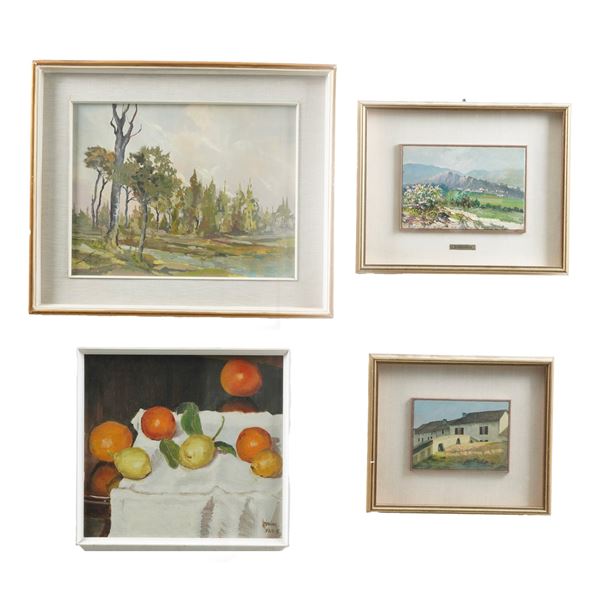 Tra paesaggi e una natura morta con frutta