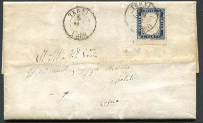 1862, Regno D’italia, Lettera da Terni per Cascia, del 5 Settembre 1862, Affrancata con 20 Cent. ...