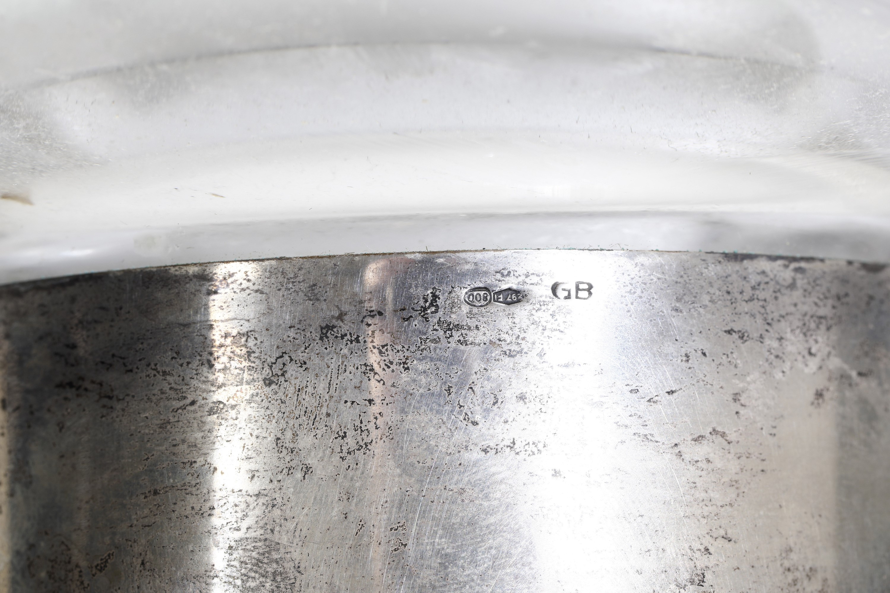 Coppa in Vetro Liscia con Base in Argento