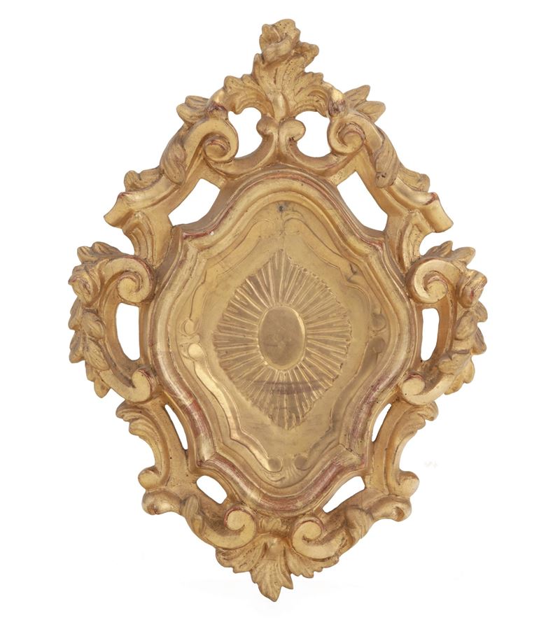 Portareliquie in legno dorato. XIX secolo  - Auction Antiquariato - Cambi Casa d'Aste