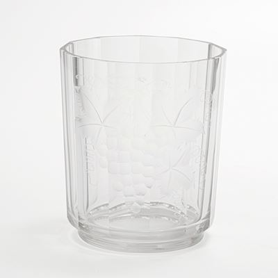 Grande Vaso in Vetro Decorato a Motivi D’uva