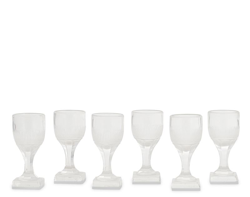 Sei bicchieri in vetro da liquore  - Asta Antiquariato - Cambi Casa d'Aste