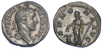 Alessandro Severo, 222-235. Denario. Roma.