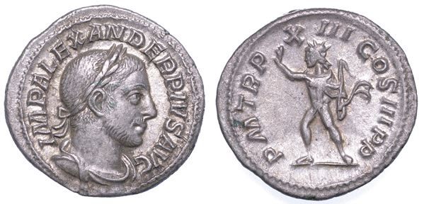 ALESSANDRO SEVERO, 222-235. Denario. Roma.