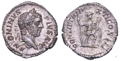 Caracalla, 198-217. Denario, Anno 210. Roma.