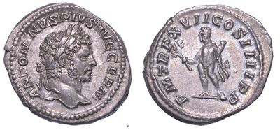 Caracalla, 198-217. Denario, Anno 214. Roma.