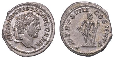 Caracalla, 198-217. Denario, Anno 215. Roma.