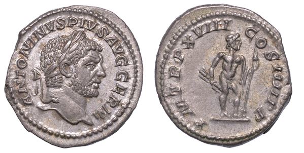 CARACALLA, 198-217. Denario, anno 215. Roma.