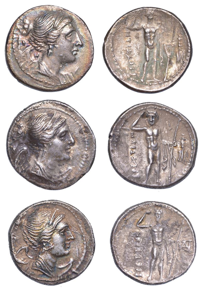 BRUTTIUM - BRETTI. Lotto di tre monete.  - Auction Numismatics - Cambi Casa d'Aste