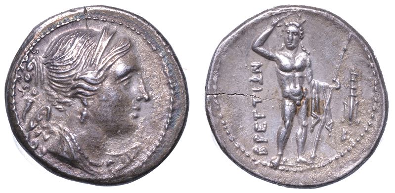 BRUTTIUM - BRETTI. Dracma. Emissione della seconda guerra punica, 216-214 a.C.  - Auction Numismatics - Cambi Casa d'Aste
