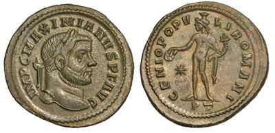 Massimiano Erculeo, 286-305. Follis. Ticinum.