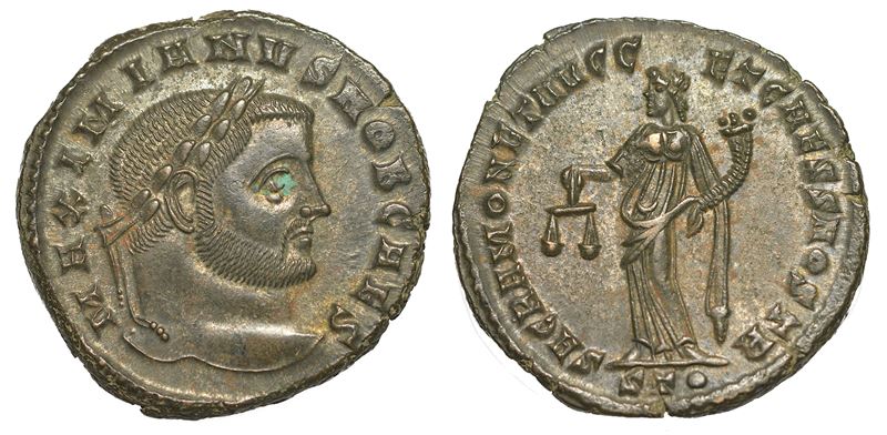 GALERIO MASSIMIANO (Cesare), 293-305. Follis, anni 300-303. Ticinum.  - Auction Numismatics - Cambi Casa d'Aste