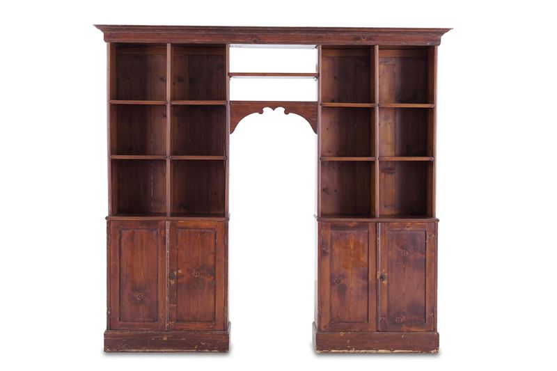 Libreria a ponte in legno  - Auction Antiquariato - Cambi Casa d'Aste