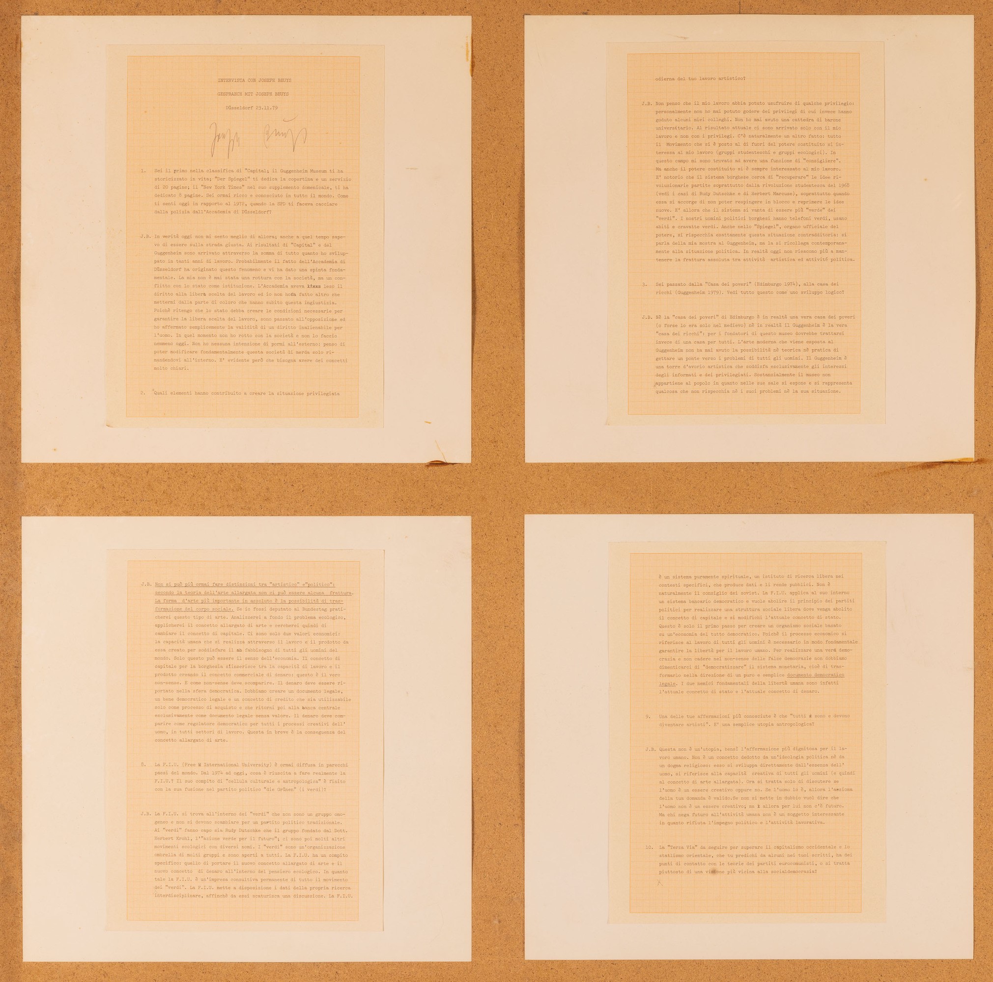 Joseph Beuys - Gaspäch - il Dialogo